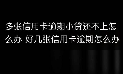 多张信用卡逾期小贷还不上怎么办 好几张信用卡逾期怎么办