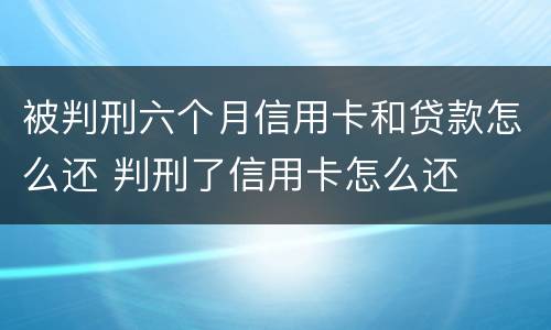 被判刑六个月信用卡和贷款怎么还 判刑了信用卡怎么还