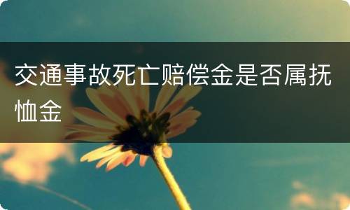交通事故死亡赔偿金是否属抚恤金