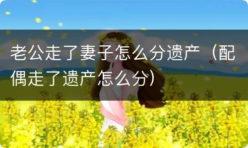 老公走了妻子怎么分遗产（配偶走了遗产怎么分）