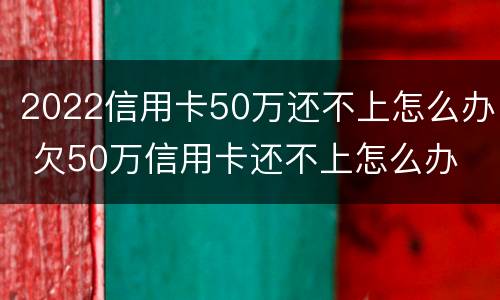 2022信用卡50万还不上怎么办 欠50万信用卡还不上怎么办