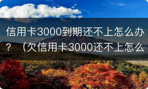 信用卡3000到期还不上怎么办？（欠信用卡3000还不上怎么办）