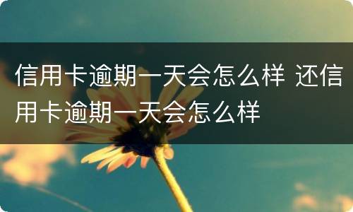 信用卡逾期一天会怎么样 还信用卡逾期一天会怎么样