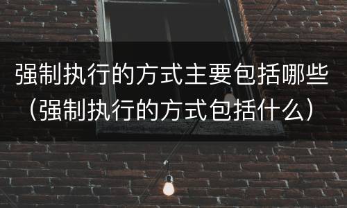 强制执行的方式主要包括哪些（强制执行的方式包括什么）