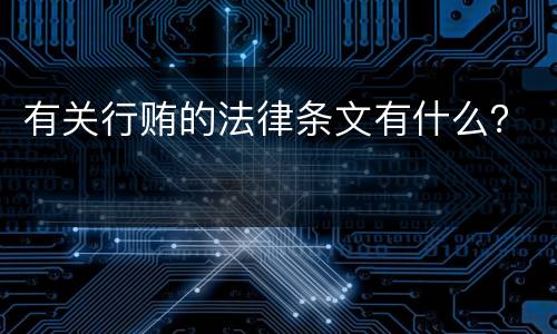 有关行贿的法律条文有什么？