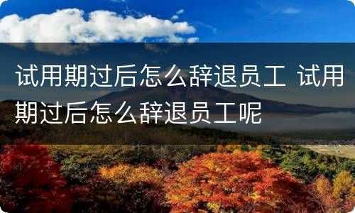试用期过后怎么辞退员工 试用期过后怎么辞退员工呢