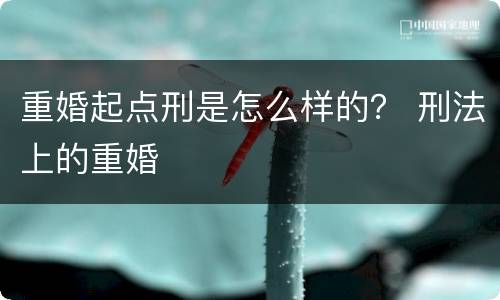 重婚起点刑是怎么样的？ 刑法上的重婚