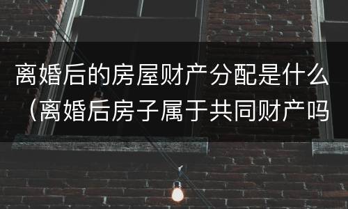离婚后的房屋财产分配是什么（离婚后房子属于共同财产吗）