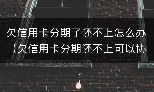 欠信用卡分期了还不上怎么办（欠信用卡分期还不上可以协商解决吗）