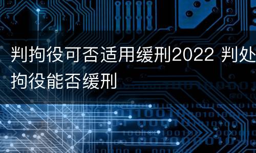 判拘役可否适用缓刑2022 判处拘役能否缓刑