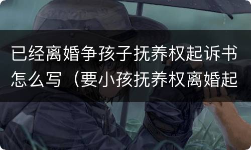 已经离婚争孩子抚养权起诉书怎么写（要小孩抚养权离婚起诉书怎么写）