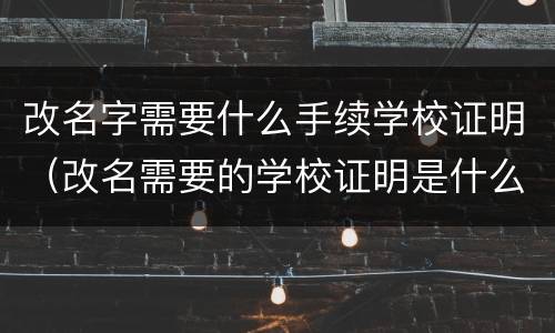 改名字需要什么手续学校证明（改名需要的学校证明是什么）