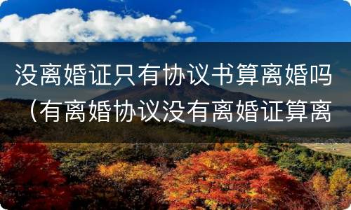 没离婚证只有协议书算离婚吗（有离婚协议没有离婚证算离婚吗）