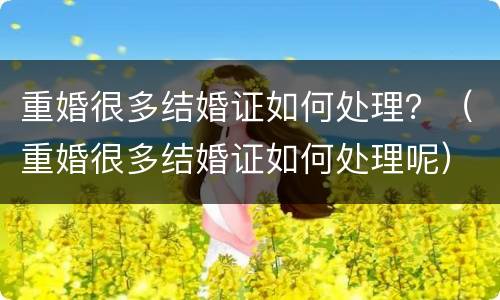 重婚很多结婚证如何处理？（重婚很多结婚证如何处理呢）
