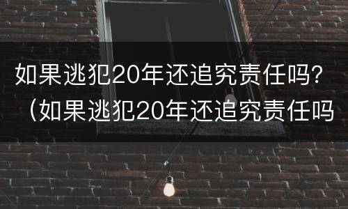 如果逃犯20年还追究责任吗？（如果逃犯20年还追究责任吗判几年）