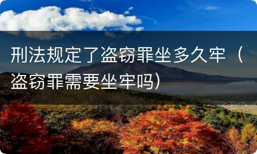 刑法规定了盗窃罪坐多久牢（盗窃罪需要坐牢吗）