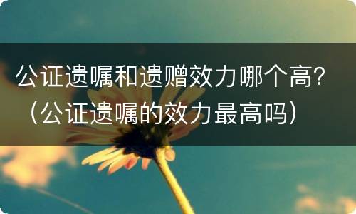 公证遗嘱和遗赠效力哪个高？（公证遗嘱的效力最高吗）