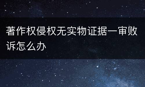 著作权侵权无实物证据一审败诉怎么办