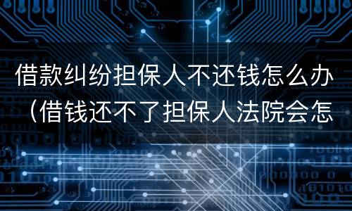 借款纠纷担保人不还钱怎么办（借钱还不了担保人法院会怎么处理）