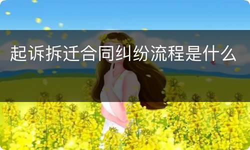 起诉拆迁合同纠纷流程是什么