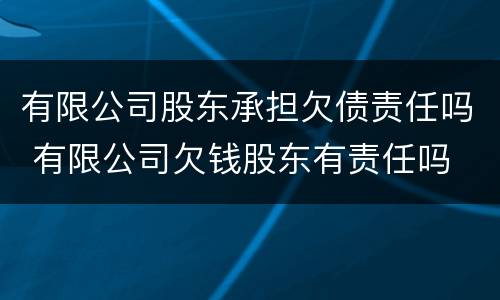 有限公司股东承担欠债责任吗 有限公司欠钱股东有责任吗