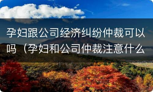 孕妇跟公司经济纠纷仲裁可以吗（孕妇和公司仲裁注意什么）