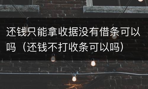 还钱只能拿收据没有借条可以吗（还钱不打收条可以吗）