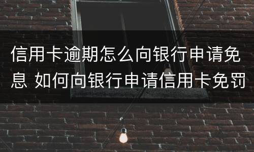 信用卡逾期怎么向银行申请免息 如何向银行申请信用卡免罚息