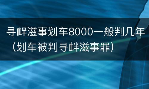 寻衅滋事划车8000一般判几年（划车被判寻衅滋事罪）