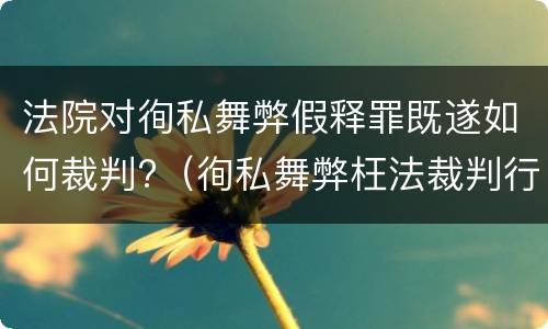 法院对徇私舞弊假释罪既遂如何裁判?（徇私舞弊枉法裁判行为）