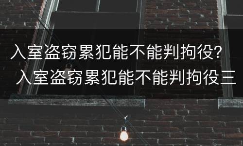入室盗窃累犯能不能判拘役？ 入室盗窃累犯能不能判拘役三个月