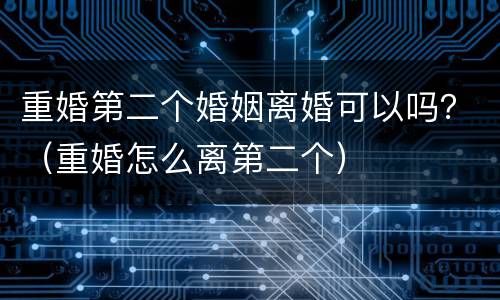 重婚第二个婚姻离婚可以吗？（重婚怎么离第二个）