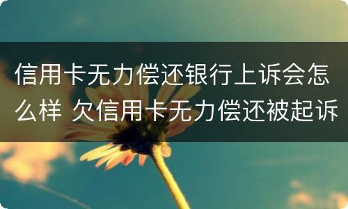 信用卡无力偿还银行上诉会怎么样 欠信用卡无力偿还被起诉怎么办?