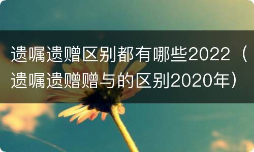 遗嘱遗赠区别都有哪些2022（遗嘱遗赠赠与的区别2020年）