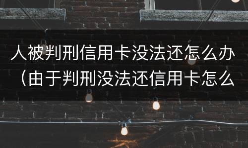 人被判刑信用卡没法还怎么办（由于判刑没法还信用卡怎么办）