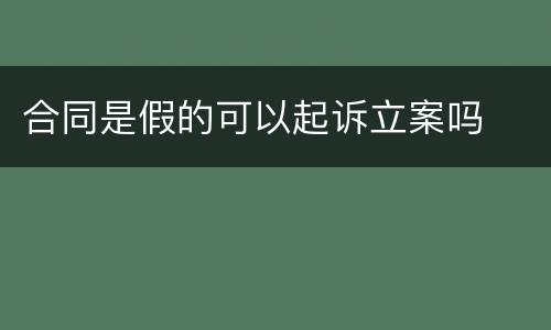 合同是假的可以起诉立案吗