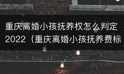 重庆离婚小孩抚养权怎么判定2022（重庆离婚小孩抚养费标准2019每个月是多少）