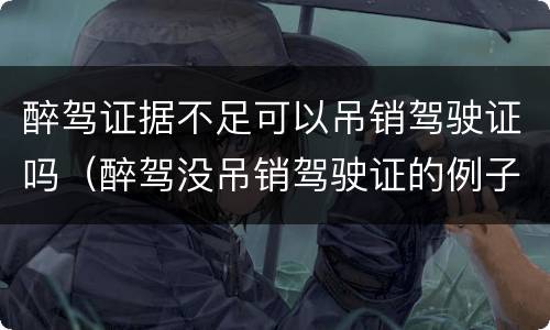 醉驾证据不足可以吊销驾驶证吗（醉驾没吊销驾驶证的例子）