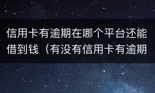 信用卡有逾期在哪个平台还能借到钱（有没有信用卡有逾期的还可以借到钱的软件）