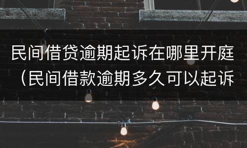 民间借贷逾期起诉在哪里开庭（民间借款逾期多久可以起诉怎么起诉）