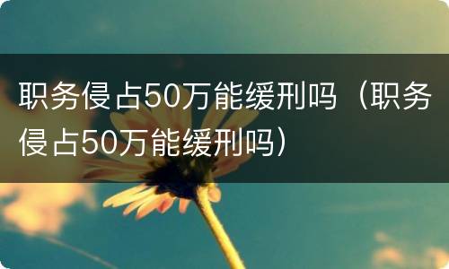 职务侵占50万能缓刑吗（职务侵占50万能缓刑吗）