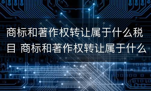 商标和著作权转让属于什么税目 商标和著作权转让属于什么税目的