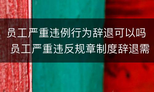 员工严重违例行为辞退可以吗 员工严重违反规章制度辞退需要补偿吗