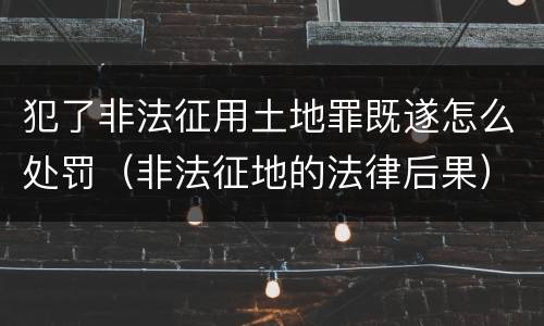 犯了非法征用土地罪既遂怎么处罚（非法征地的法律后果）