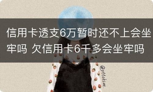 信用卡透支6万暂时还不上会坐牢吗 欠信用卡6千多会坐牢吗