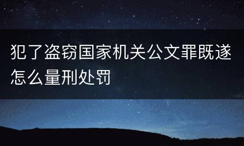 犯了盗窃国家机关公文罪既遂怎么量刑处罚