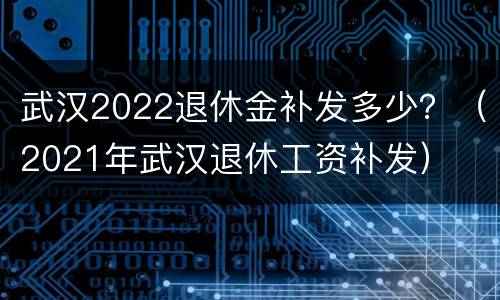 武汉2022退休金补发多少？（2021年武汉退休工资补发）