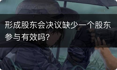 形成股东会决议缺少一个股东参与有效吗？