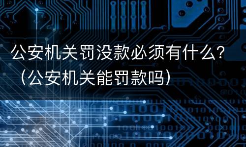 公安机关罚没款必须有什么？（公安机关能罚款吗）