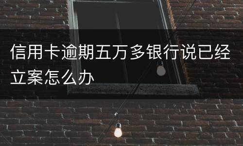 信用卡逾期五万多银行说已经立案怎么办